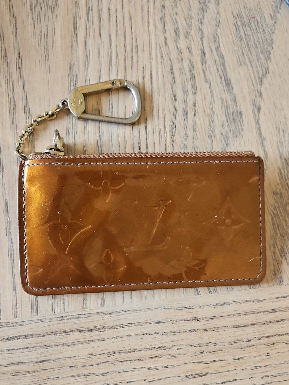 Louis Vuitton Monogrammed Vernis Key Pouch- Bronze